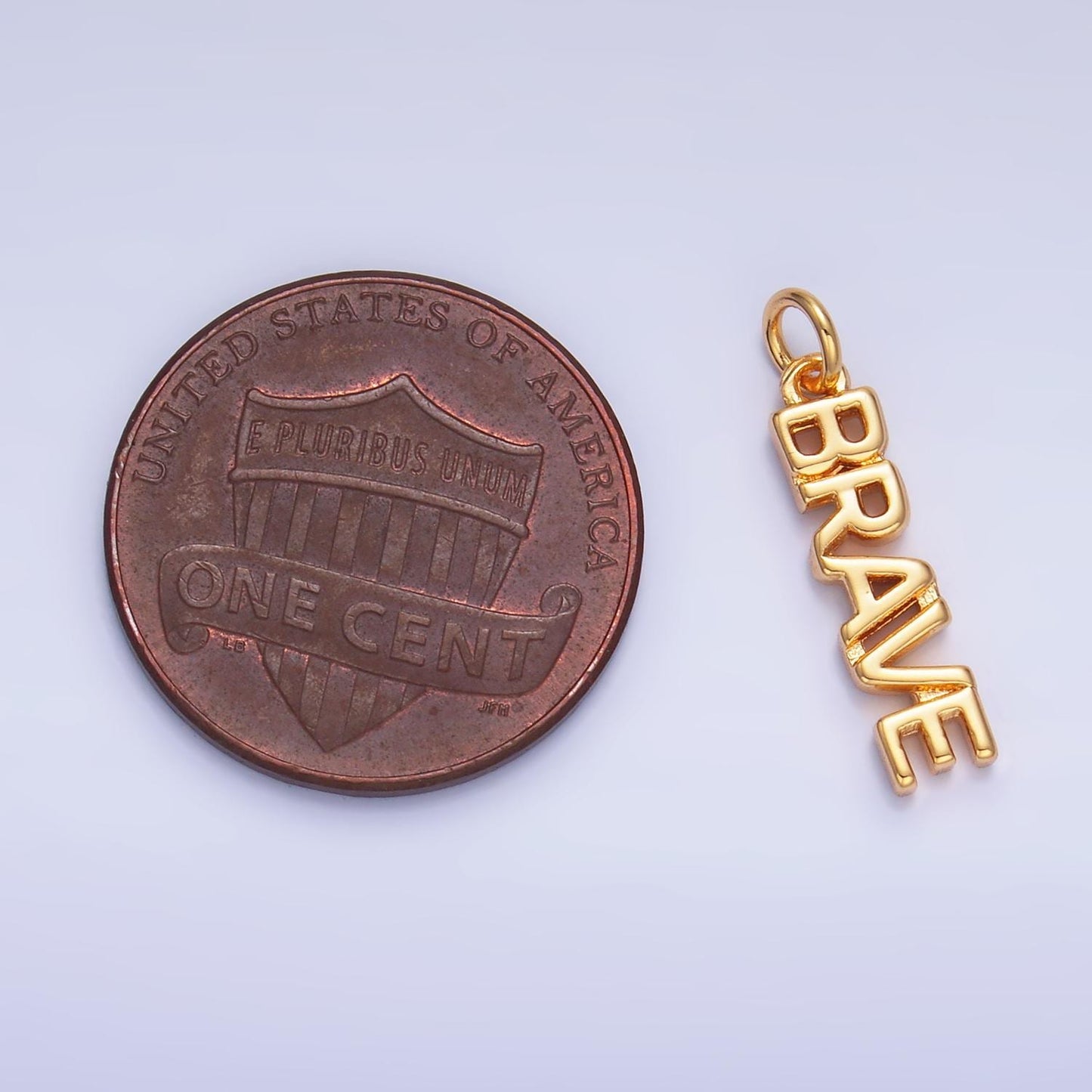 Dainty Gold Filled Brave charm for bracelet necklace earring component diy jewelry making supply word charm minimalist jewelry W317