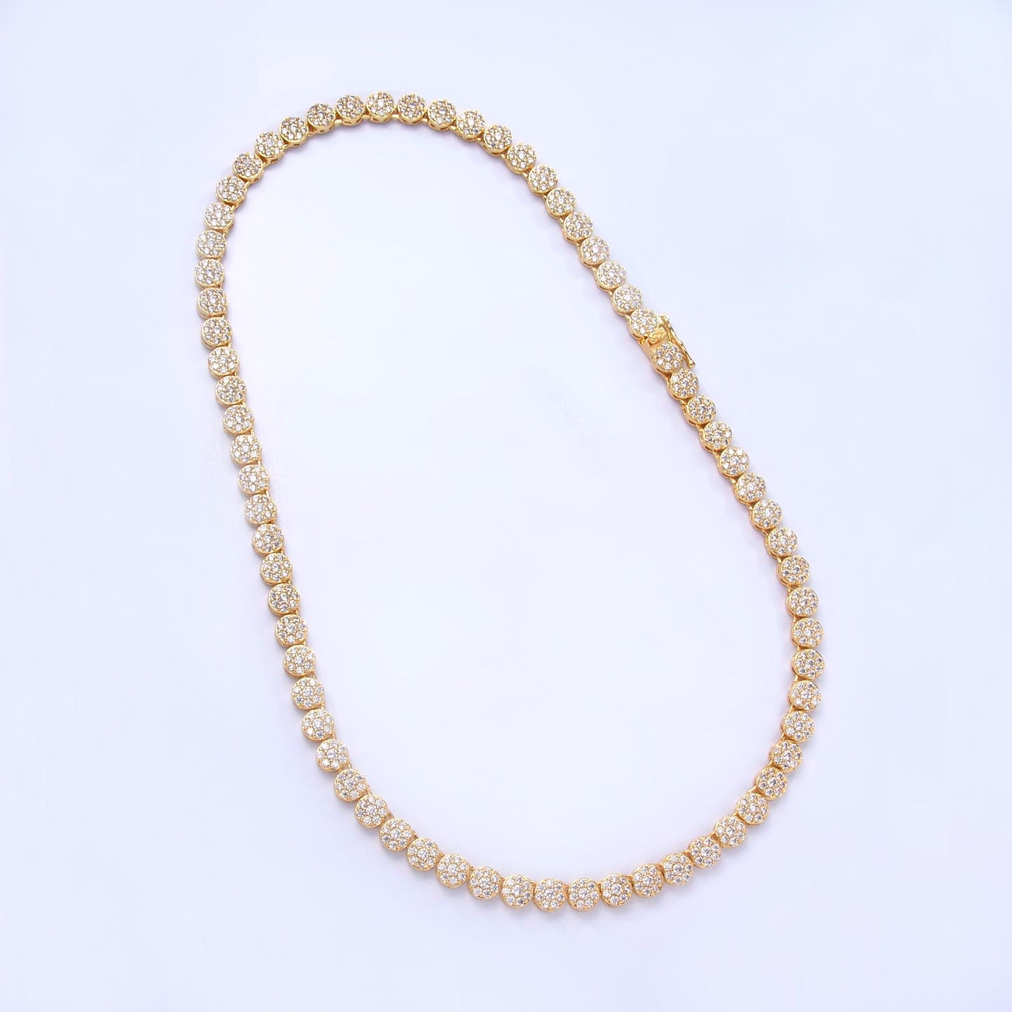 Round Cubic Zirconia Tennis Necklace CZ Diamond Necklace 14K Gold Filled Choker Necklace Gift for her WA-3030