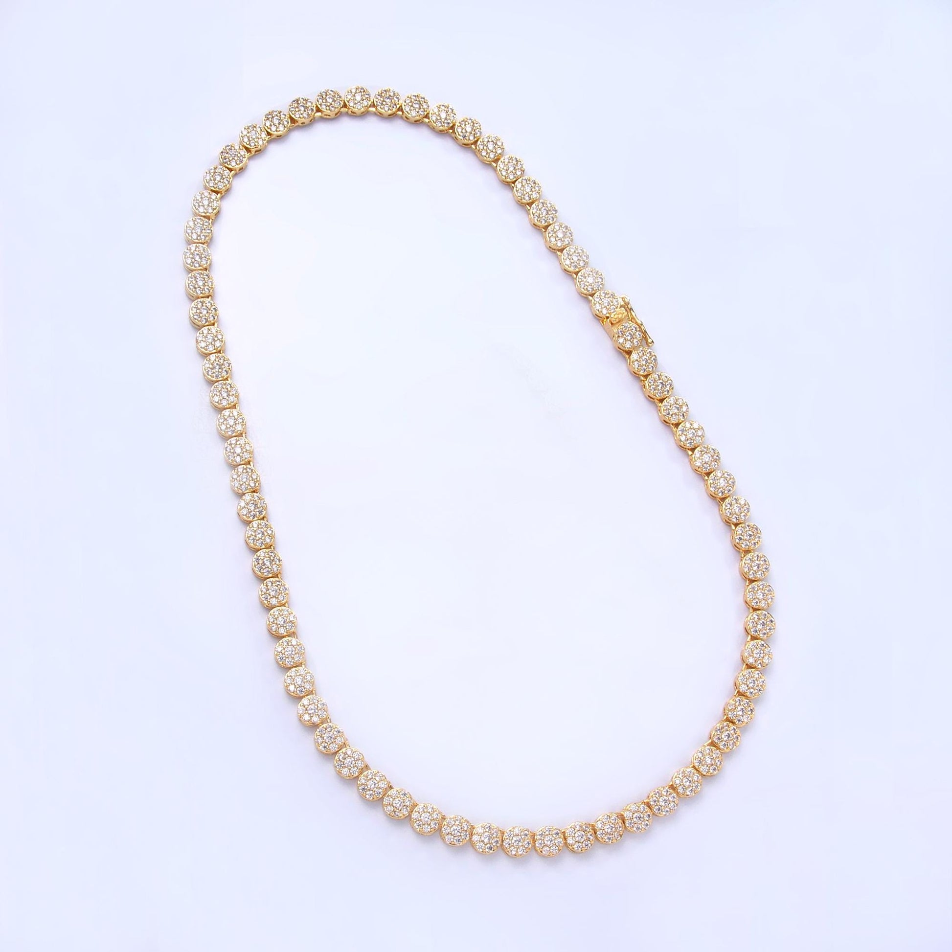 Round Cubic Zirconia Tennis Necklace CZ Diamond Necklace 14K Gold Filled Choker Necklace Gift for her WA-3030