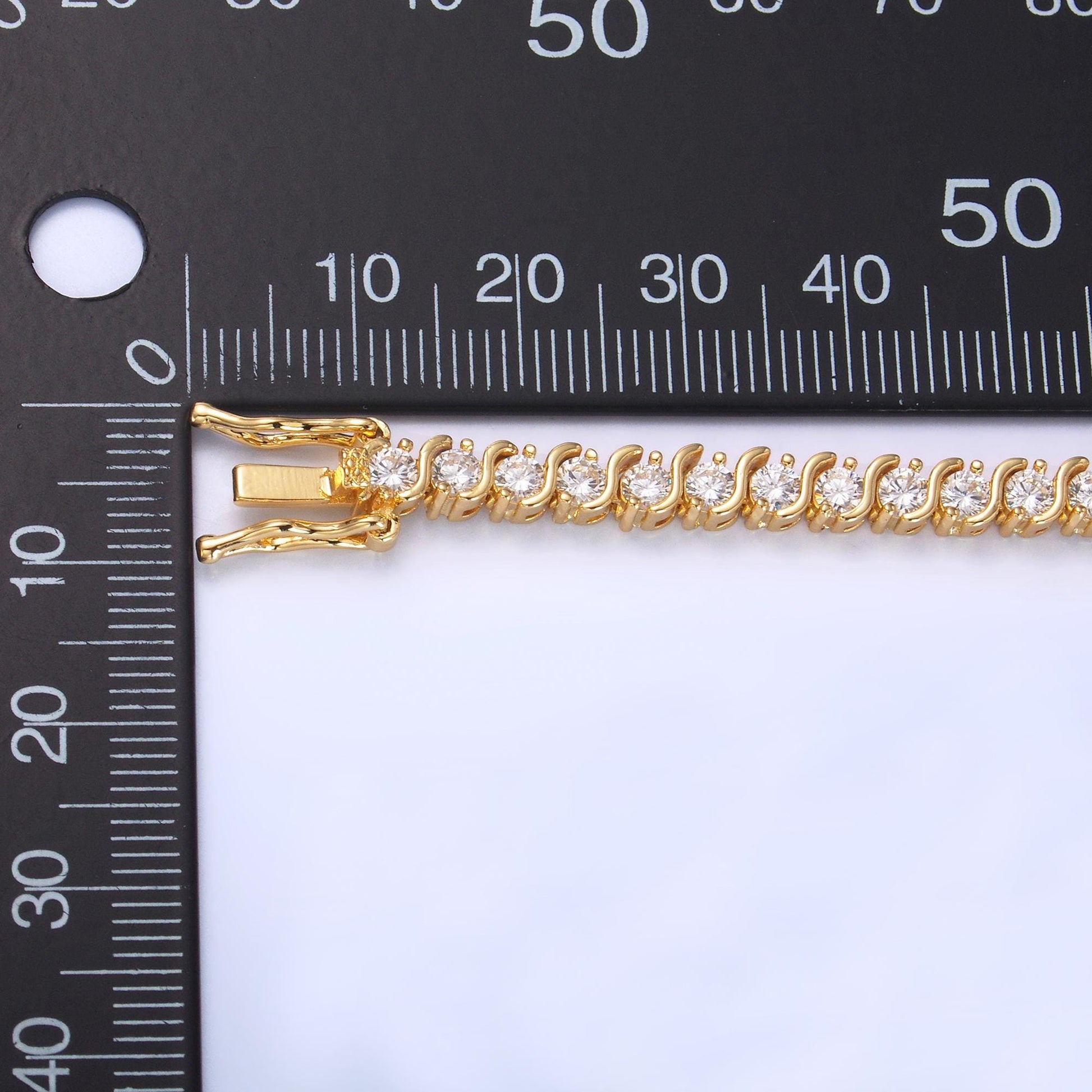 Dainty Swirl CZ Tennis Bracelet, Gold Tennis Bracelet, Cubic Zirconia Tennis Bracelet 7 inch wa-3036