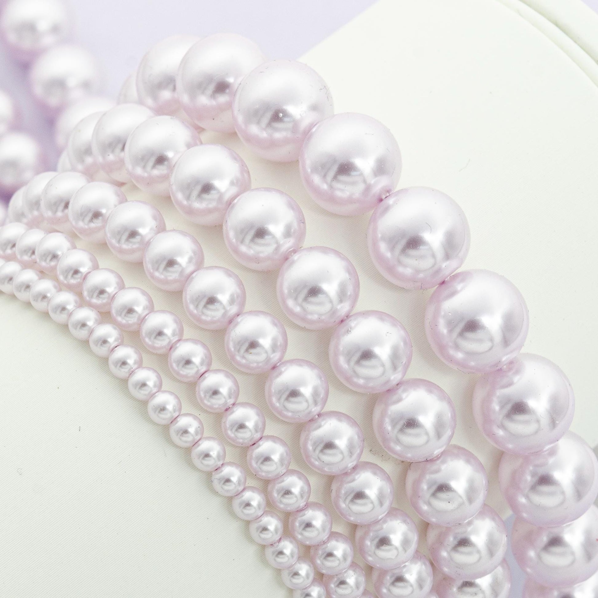 Handcrafted Lavender Shell Pearl Necklace 17 inch + 2 inch extender for Layering minimalist Jewelry Making Supply WA2780