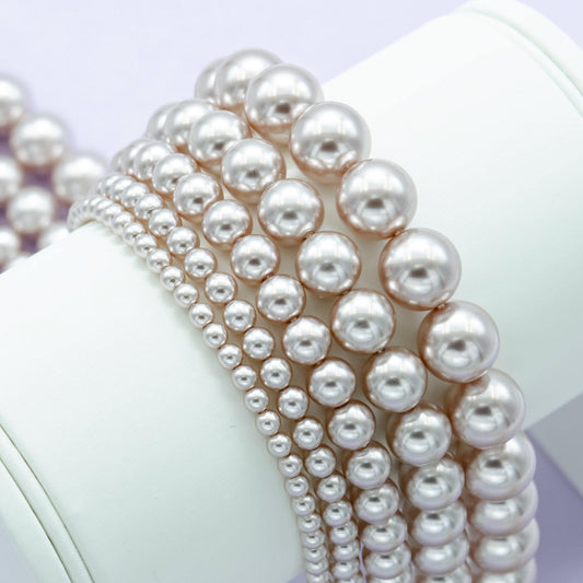 Handcrafted Champagne Shell Pearl Necklace 17 inch + 2 inch extender for Layering minimalist Jewelry Making Supply WA2826