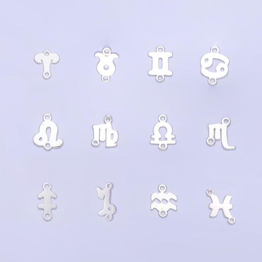 Sterling Silver Zodiac Sign Connector Astrology Constellations Link Connector for Necklace Bracelet Jewelry Making Supply SL573
