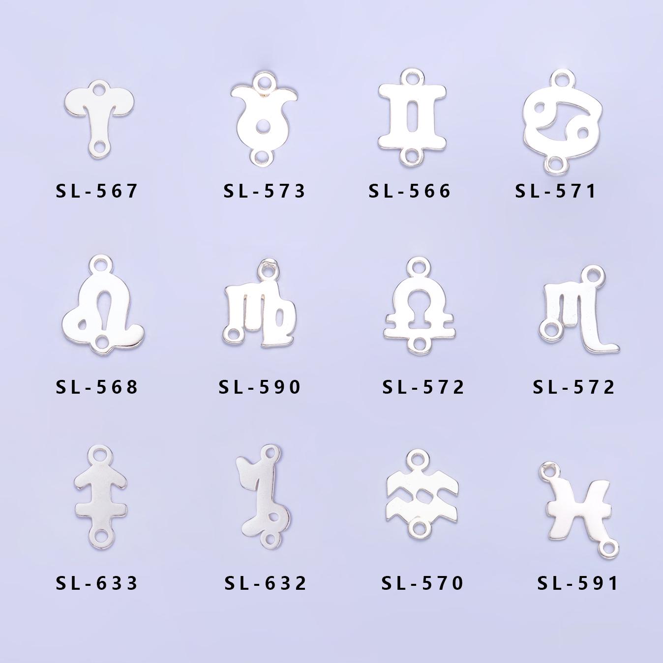 S925 Sterling Silver Zodiac Sign Connector Astrology Constellations Link Connector for Necklace Bracelet Jewelry Making Supply SL573