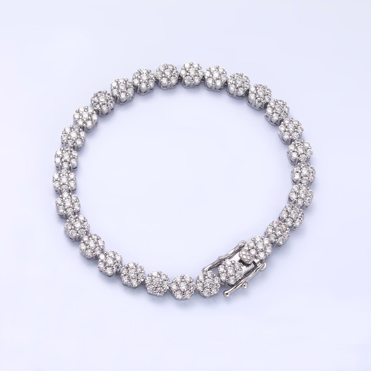 Dainty Round CZ Tennis Bracelet, Gold Tennis Bracelet, Cubic Zirconia Tennis Bracelet 7 inch WA-3038