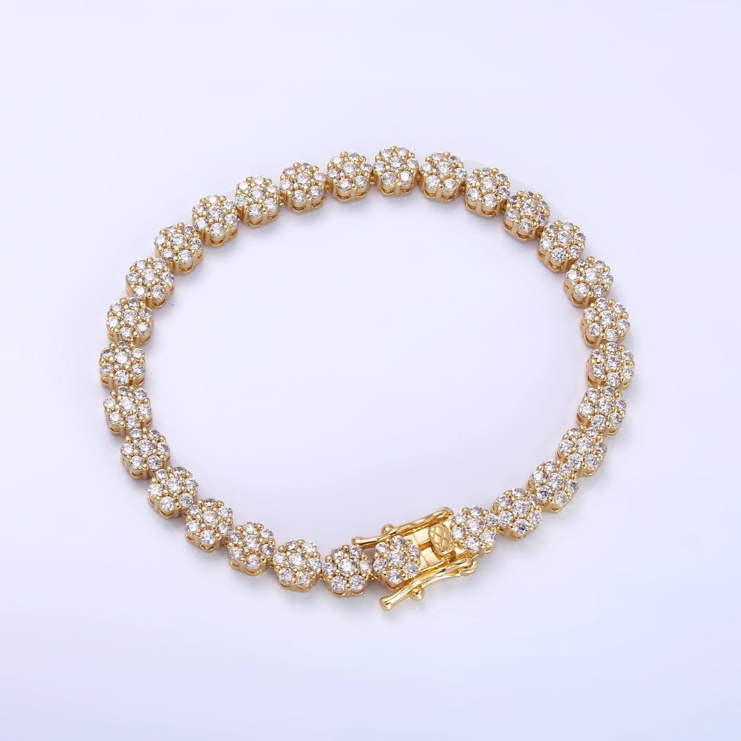 Dainty Round CZ Tennis Bracelet, Gold Tennis Bracelet, Cubic Zirconia Tennis Bracelet 7 inch WA-3038