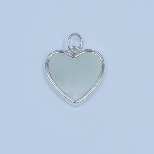 S925 Sterling Silver pearly white heart pendant shell pearl heart love charm | SL-641