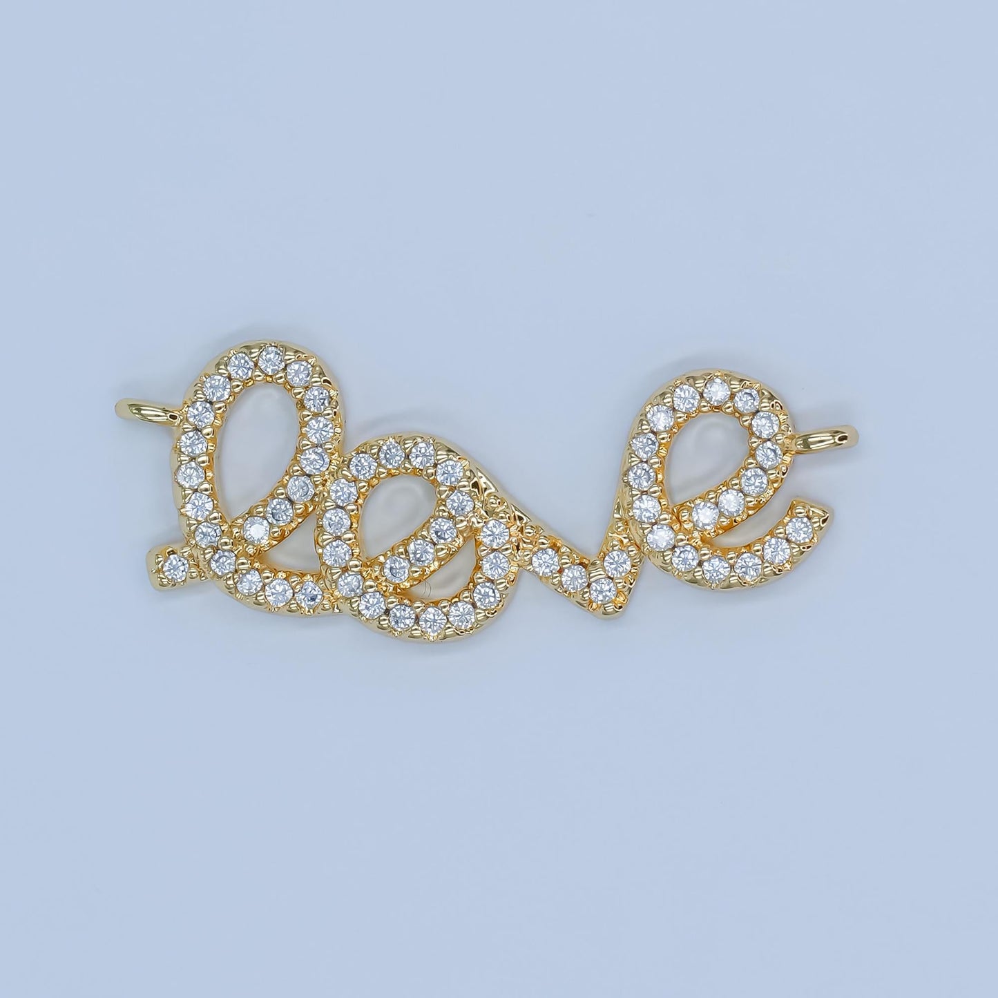 Love charm connector, bracelet connector, jewelry connectors, love charm, necklace connectors, micro pave cubic zirconia Y006