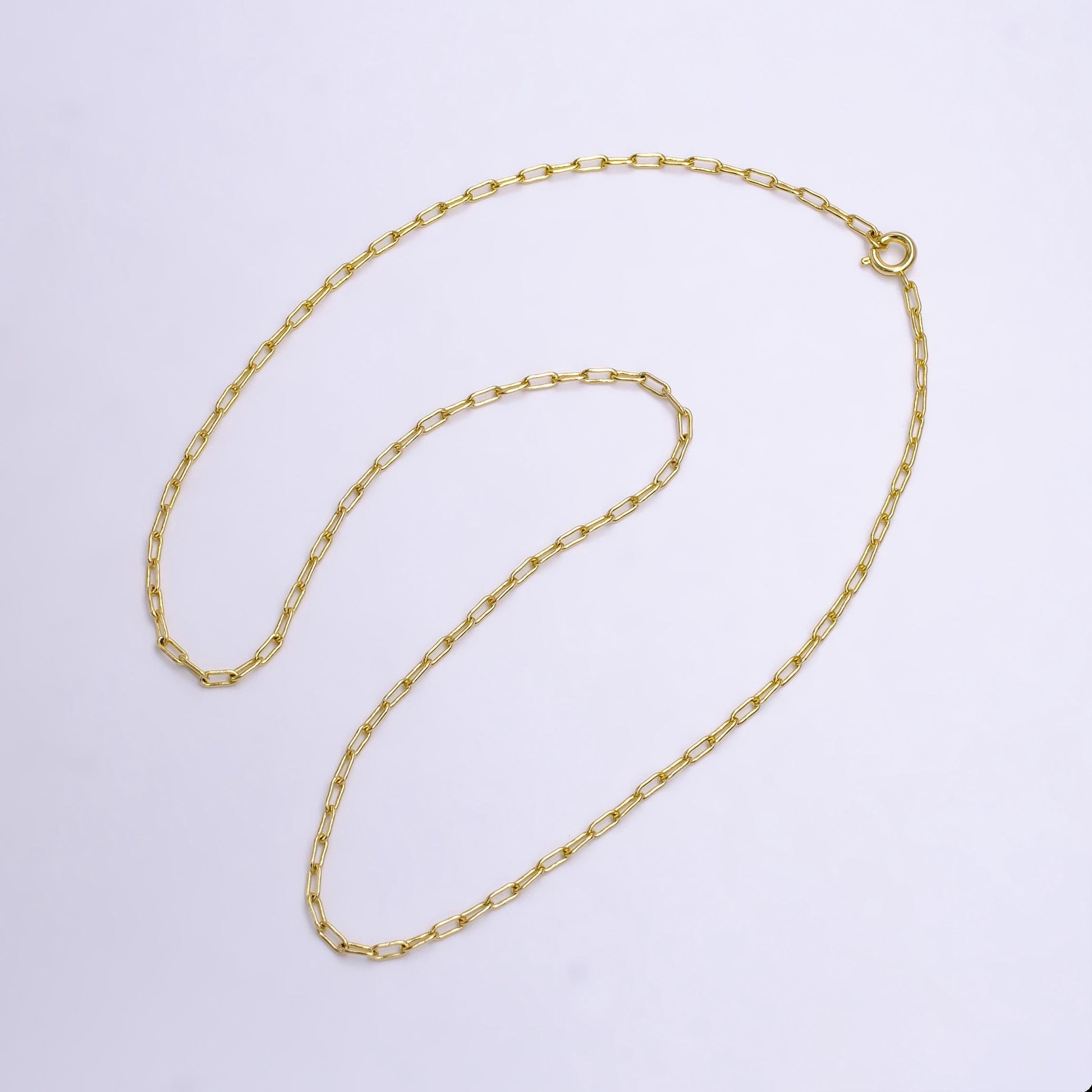 14K Gold Filled 2mm Paperclip 18 Inch, 16 Inch, 20 Inch Paperclip Choker Layering Chain Necklace | WA-2225 - WA-2227