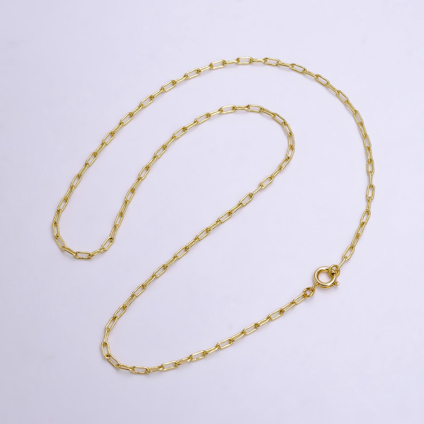 14K Gold Filled 2mm Paperclip 18 Inch, 16 Inch, 20 Inch Paperclip Choker Layering Chain Necklace | WA-2225 - WA-2227