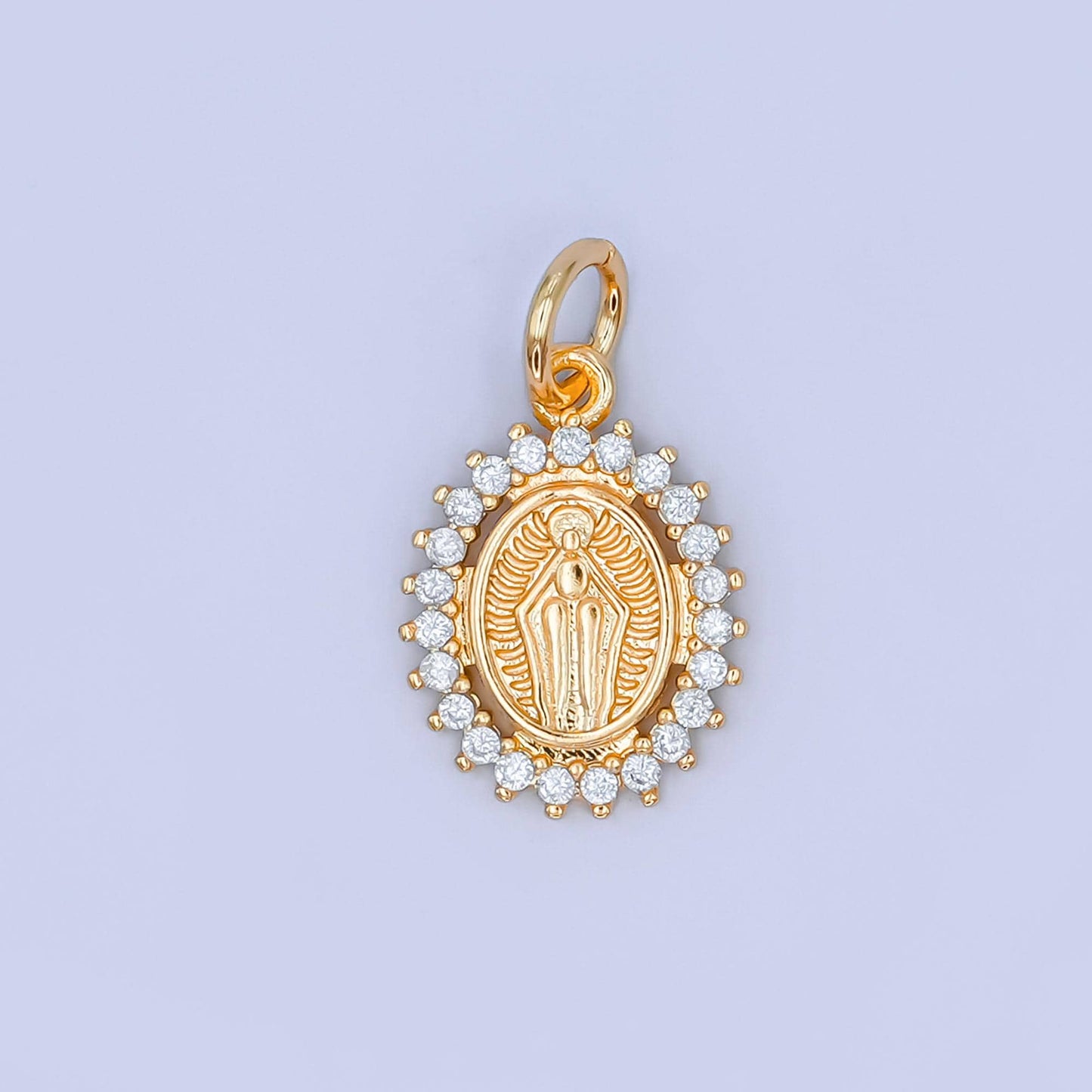 Mini miraculous lady charm micro pave virgin Mary charm for catholic religious jewelry making M-804