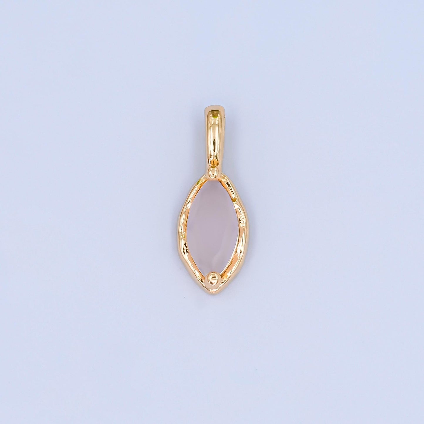 24k gold filled Oval Eye cubic zirconia stone personalized Jewelry add-on charm birthstone charm Necklace bracelet supply | AA-1472