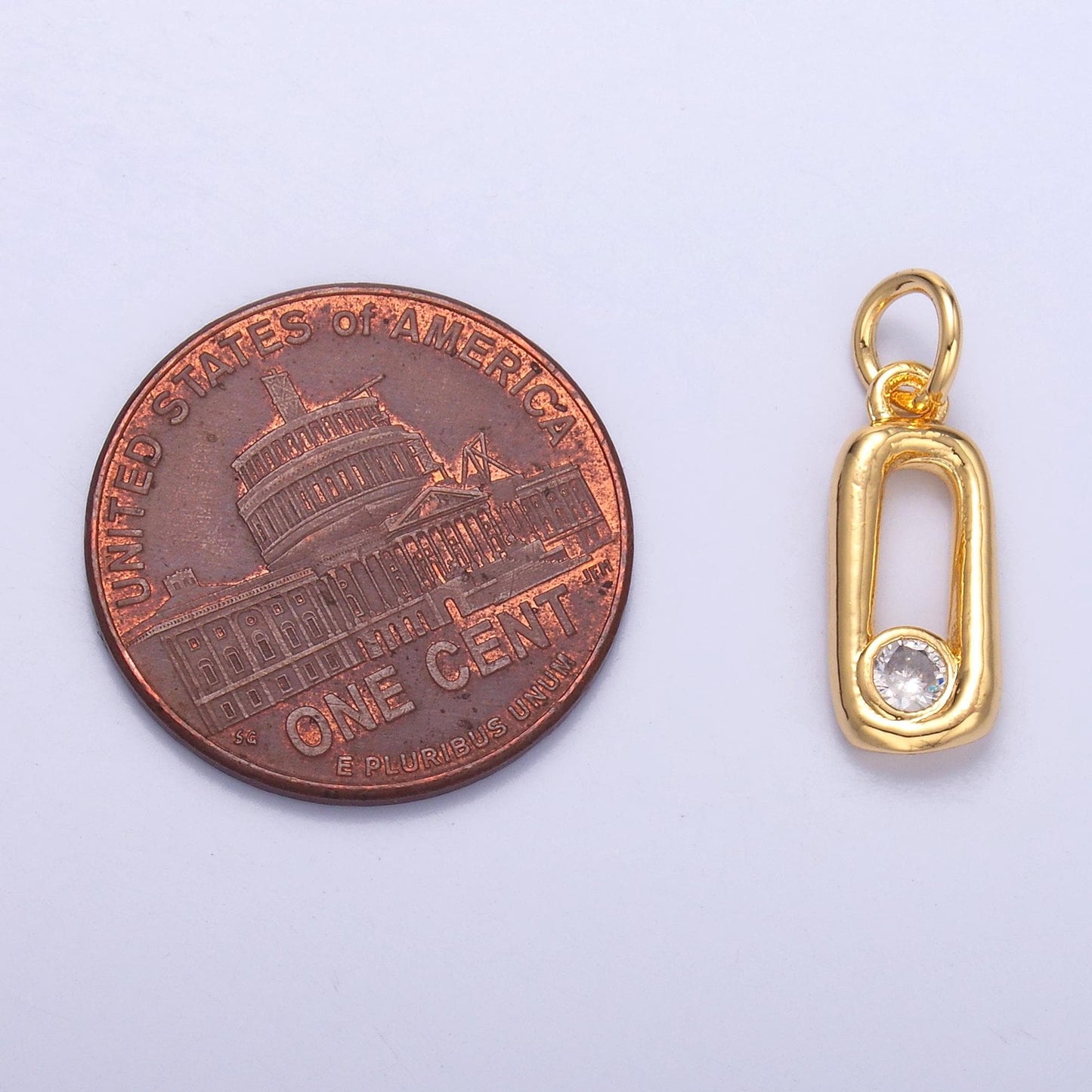 Mini safety pin charm in 24k gold Filled for bracelet earring necklace charm