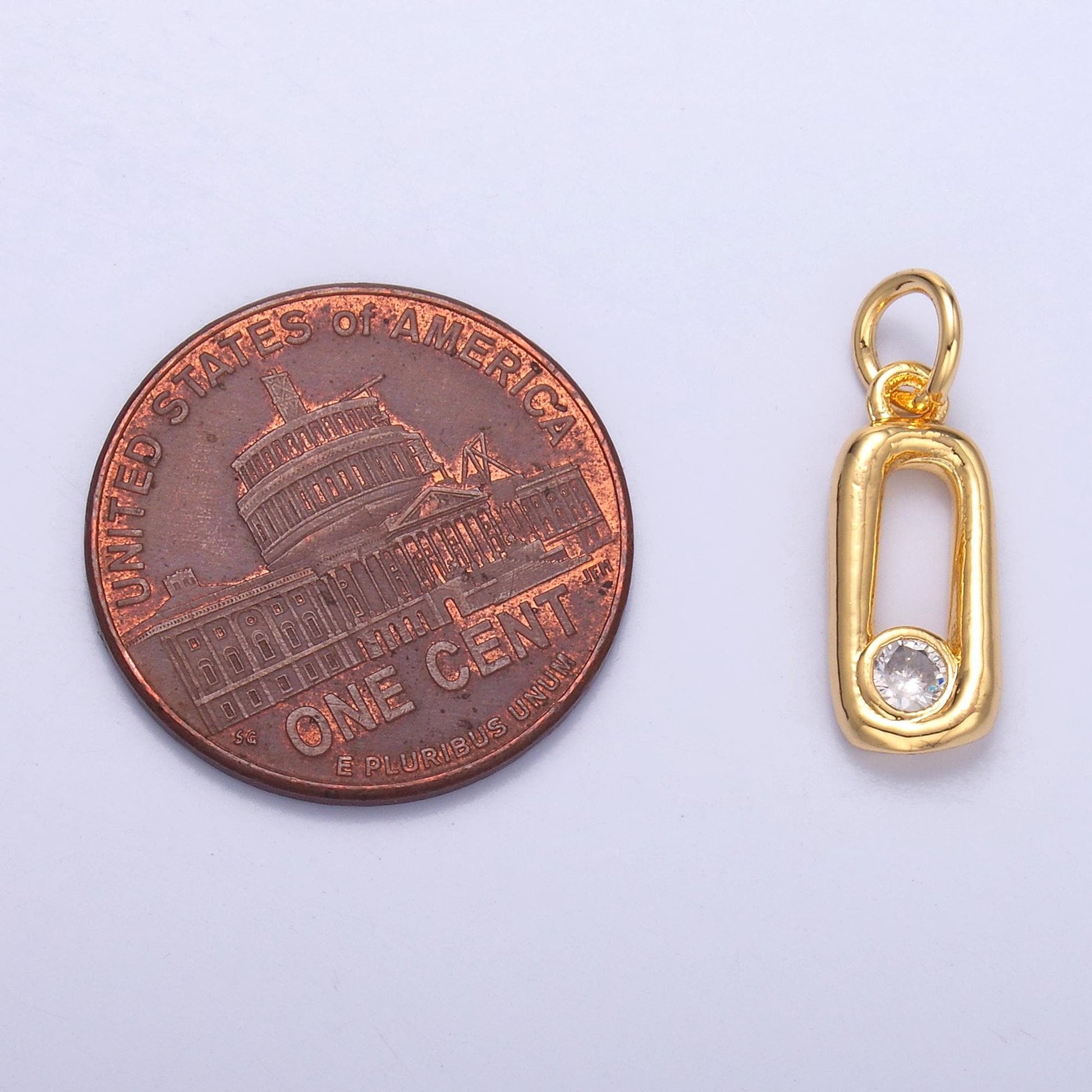 Mini safety pin charm in 24k gold Filled for bracelet earring necklace charm