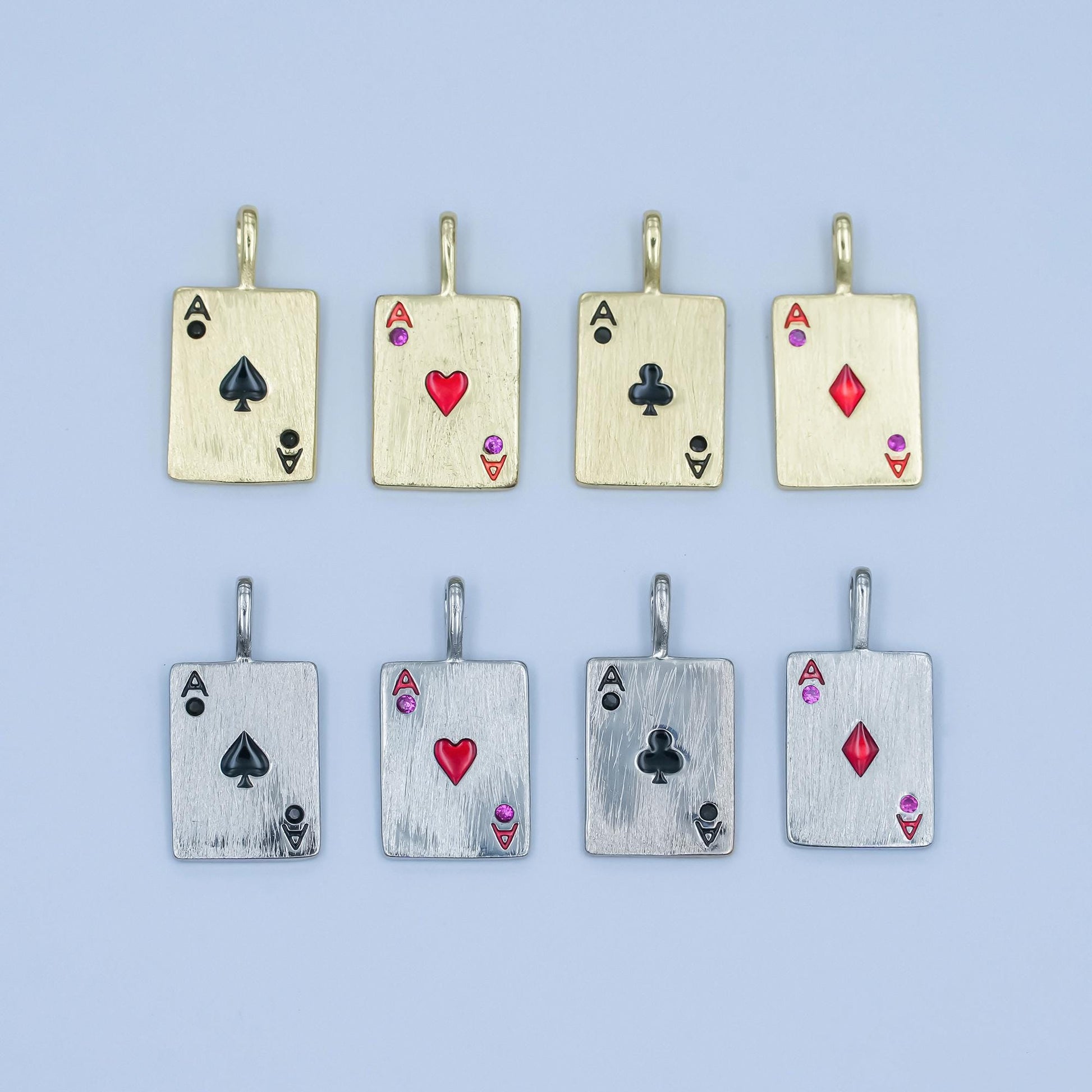 Dainty Gold heart ace playing card charm ace of spade poker pendant las vegas jewelry inspired AA-1449