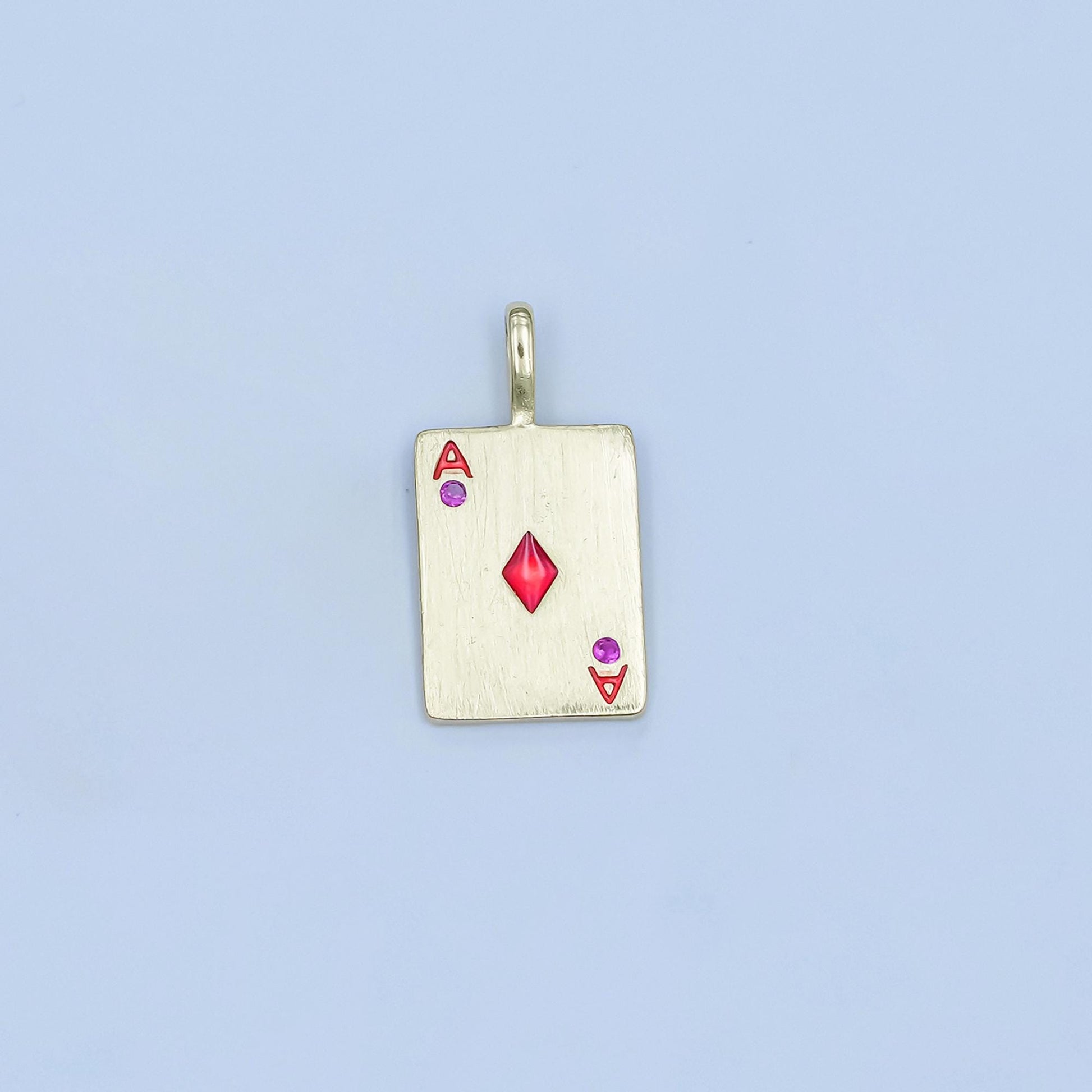 Dainty Gold heart ace playing card charm ace of spade poker pendant las vegas jewelry inspired AA-1449