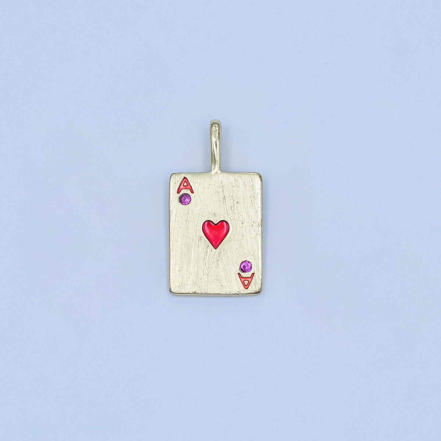 Dainty Gold heart ace playing card charm ace of spade poker pendant las vegas jewelry inspired AA-1449