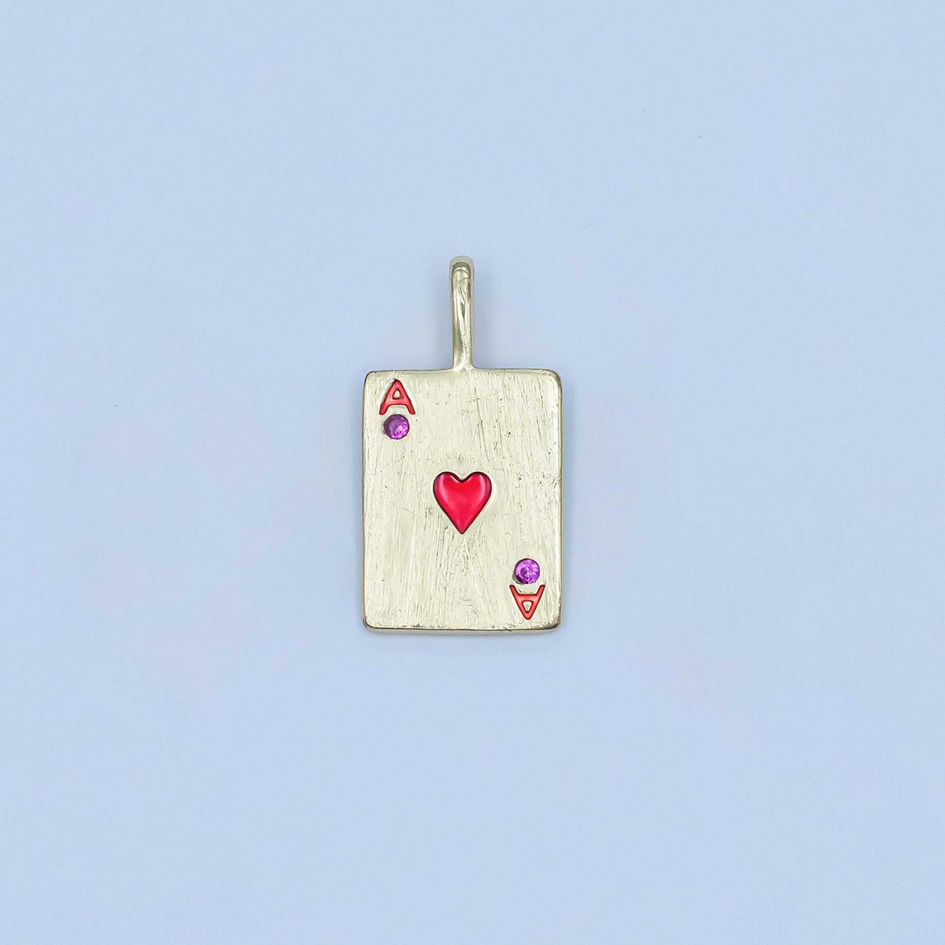 Dainty Gold heart ace playing card charm ace of spade poker pendant las vegas jewelry inspired AA-1449