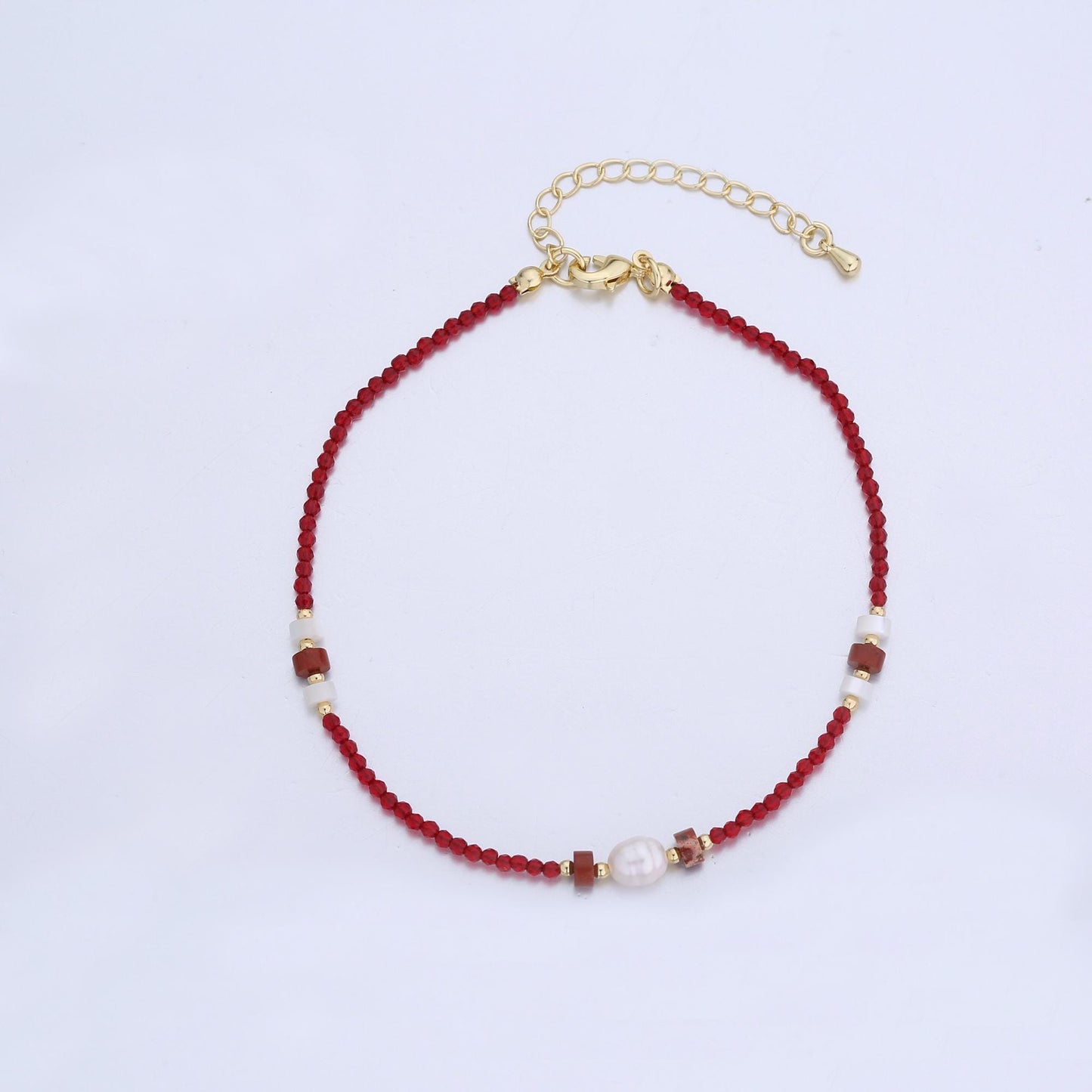 Handcrafted Beaded Anklets for Summer Jewelry Handmade Gift Idea 9 inch Long WA2947