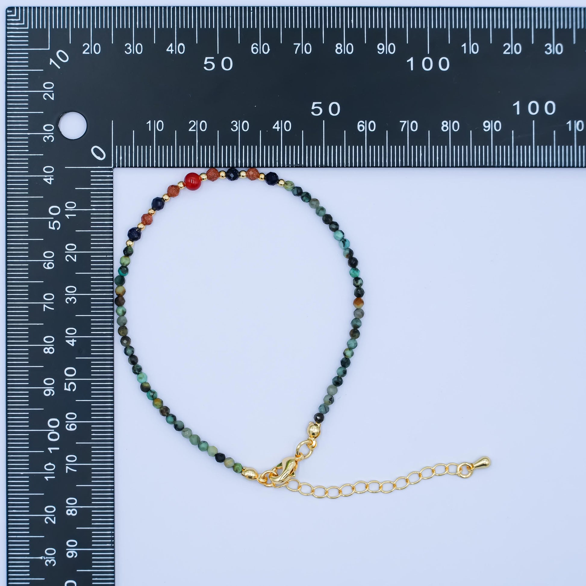 Handcrafted Green Moss Agate Beaded Bracelet for Summer Jewelry Handmade Gift Idea 7.8 inch Long WA2882