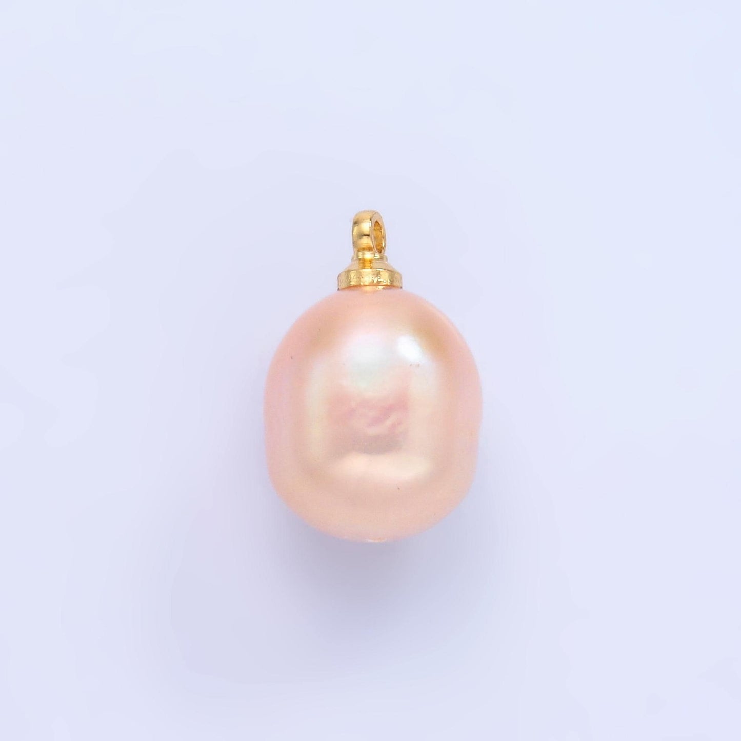 1x small fresh water pearl gold 9 mm real pearl mini charm minimalist bracelet necklace earring enhancer charm pendant P-1580
