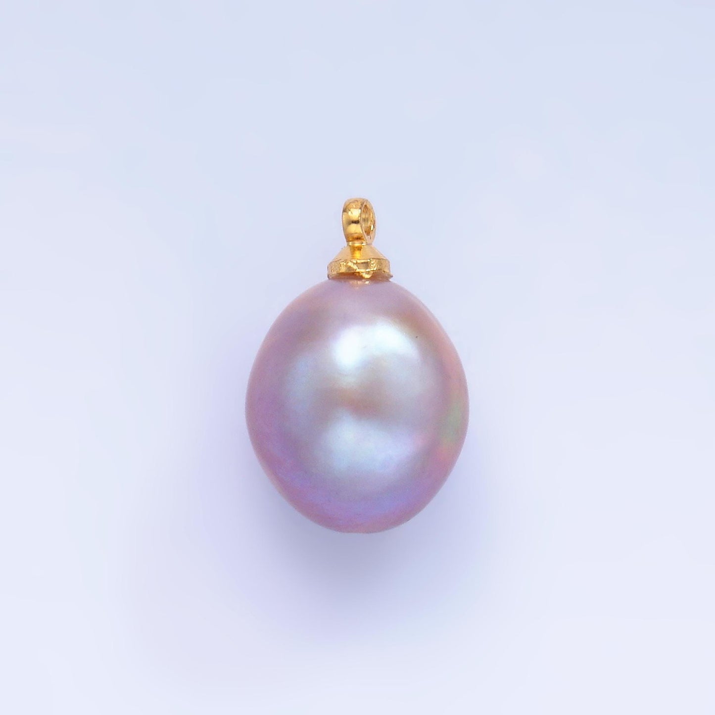 1x small fresh water pearl gold 9 mm real pearl mini charm minimalist bracelet necklace earring enhancer charm pendant P-1580
