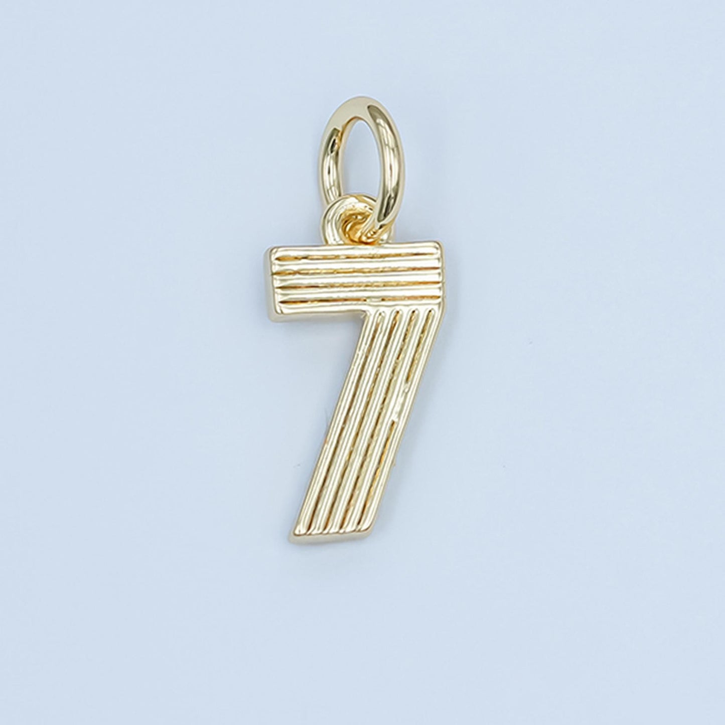 24K Gold Filled Groovy Disco Number Numerology Charm Birthday Varsity Jewelry | M617 - M621