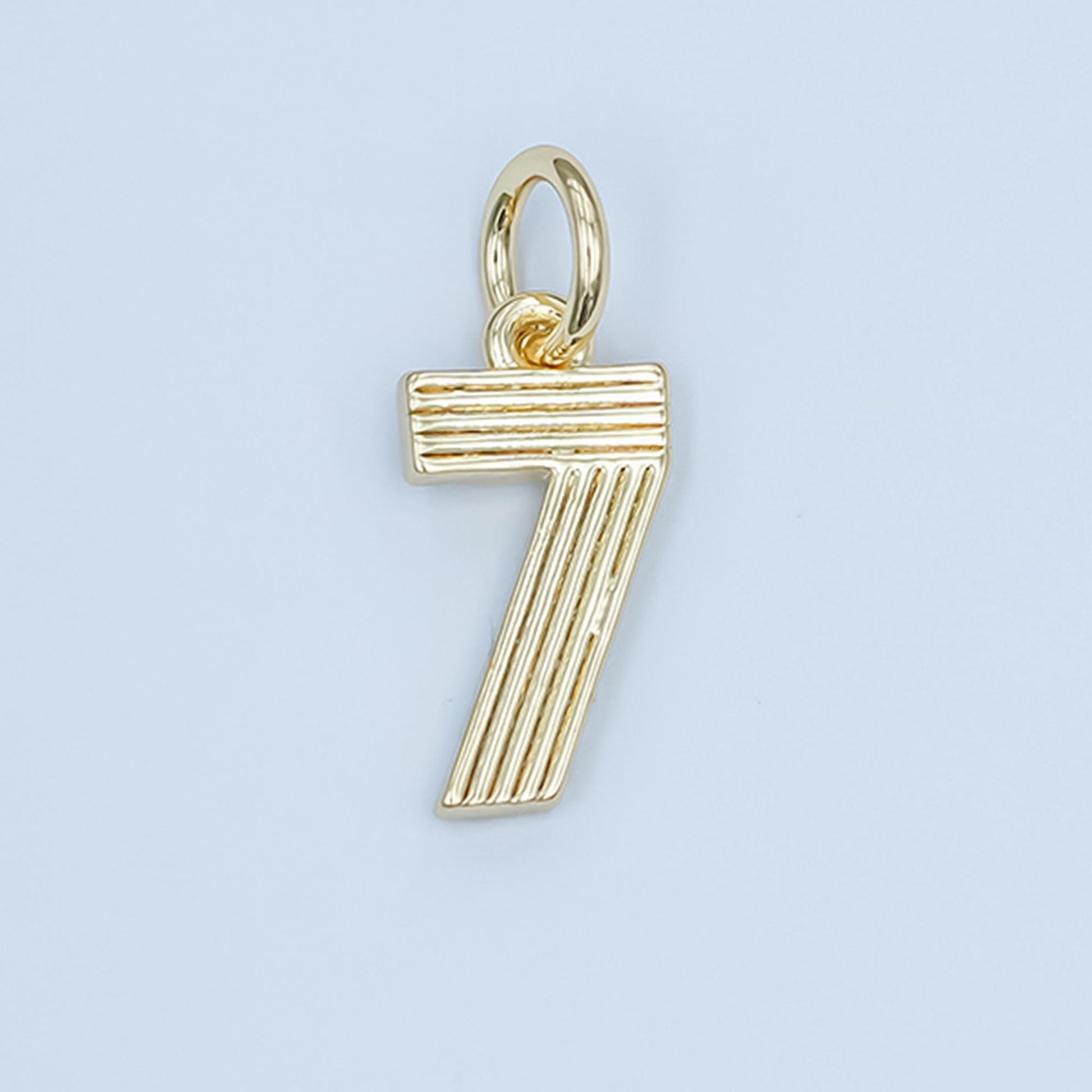 24K Gold Filled Groovy Disco Number Numerology Charm Birthday Varsity Jewelry | M617 - M621