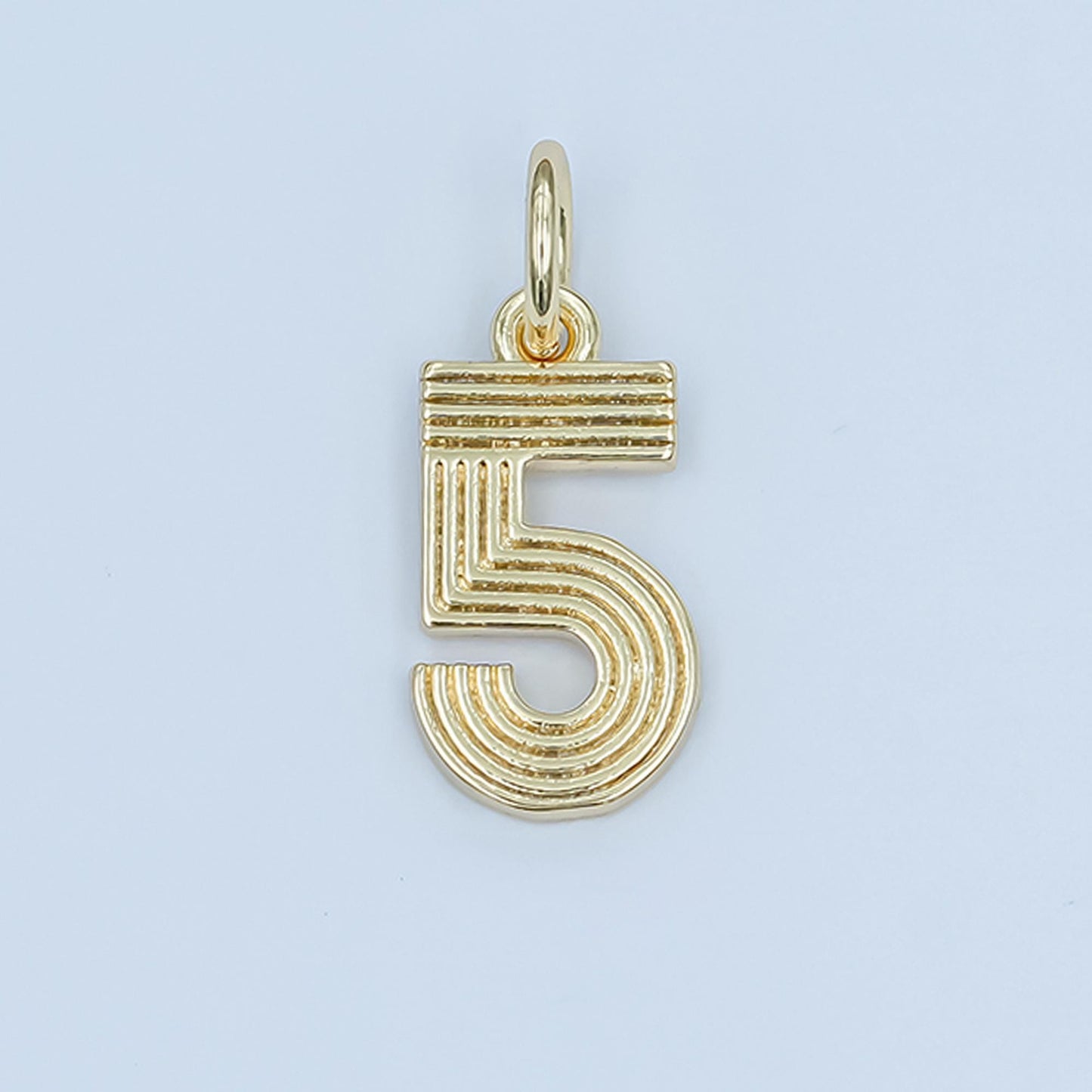 24K Gold Filled Groovy Disco Number Numerology Charm Birthday Varsity Jewelry | M617 - M621