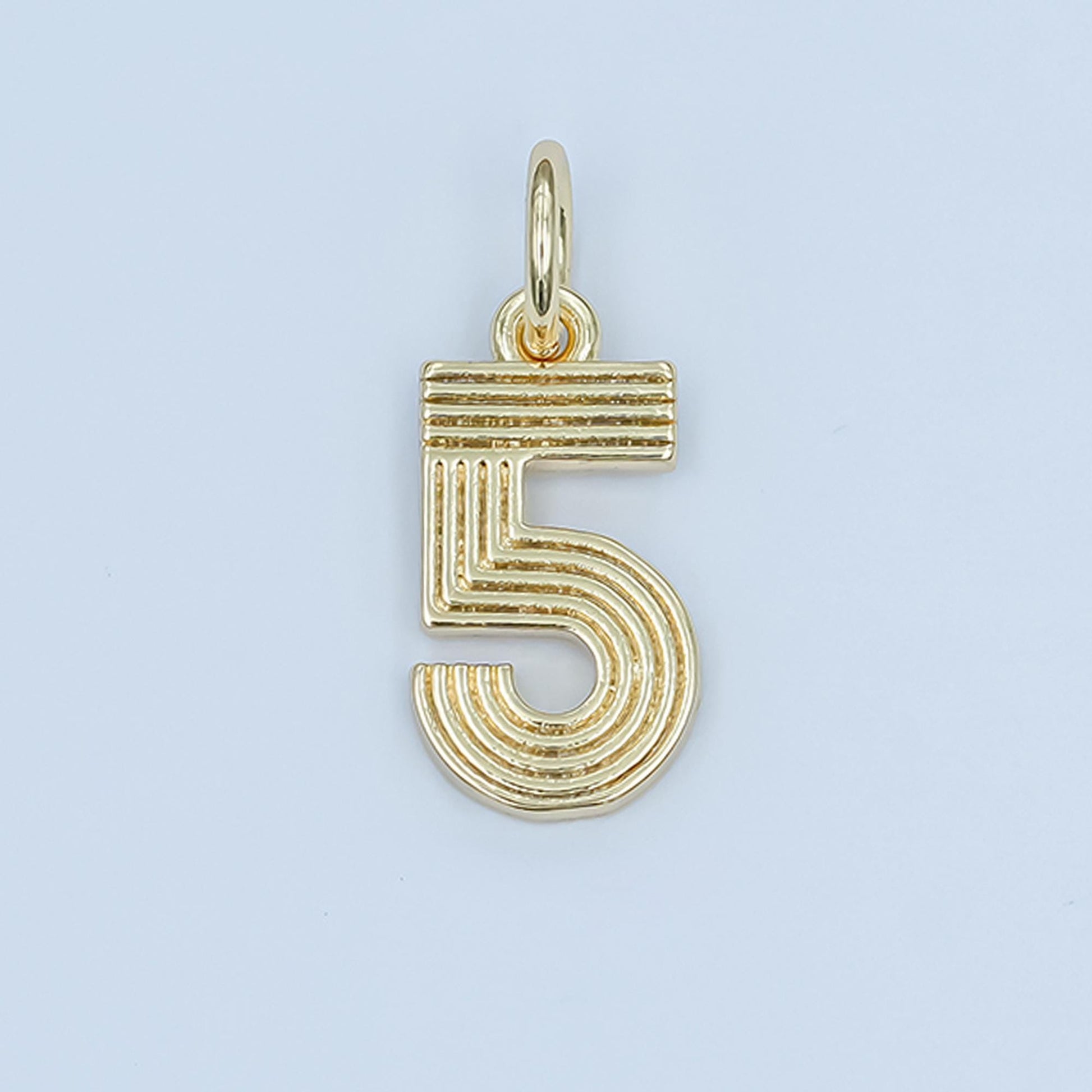 24K Gold Filled Groovy Disco Number Numerology Charm Birthday Varsity Jewelry | M617 - M621