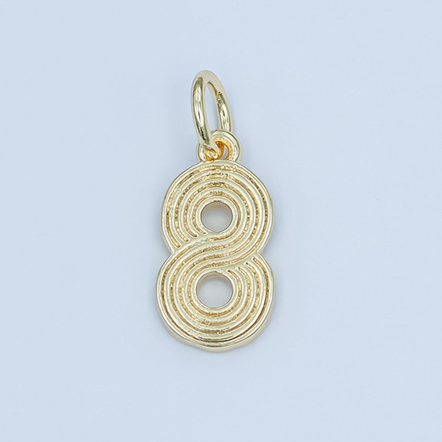 24K Gold Filled Groovy Disco Number Numerology Charm Birthday Varsity Jewelry | M617 - M621