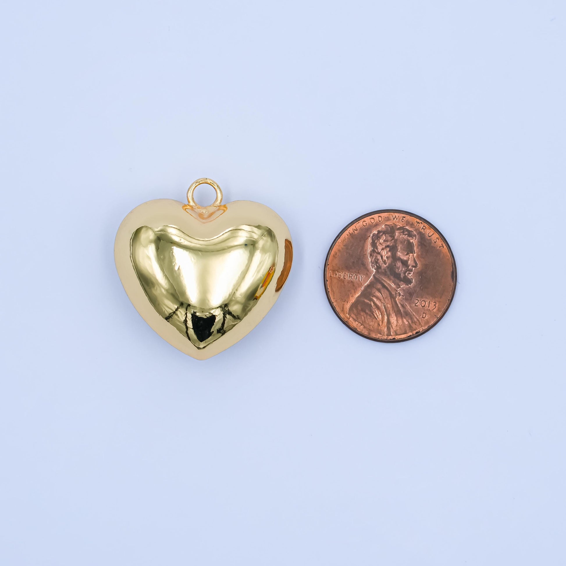 Mini gold Puffy heart charm Love pendant for necklace bracelet earring component M-180