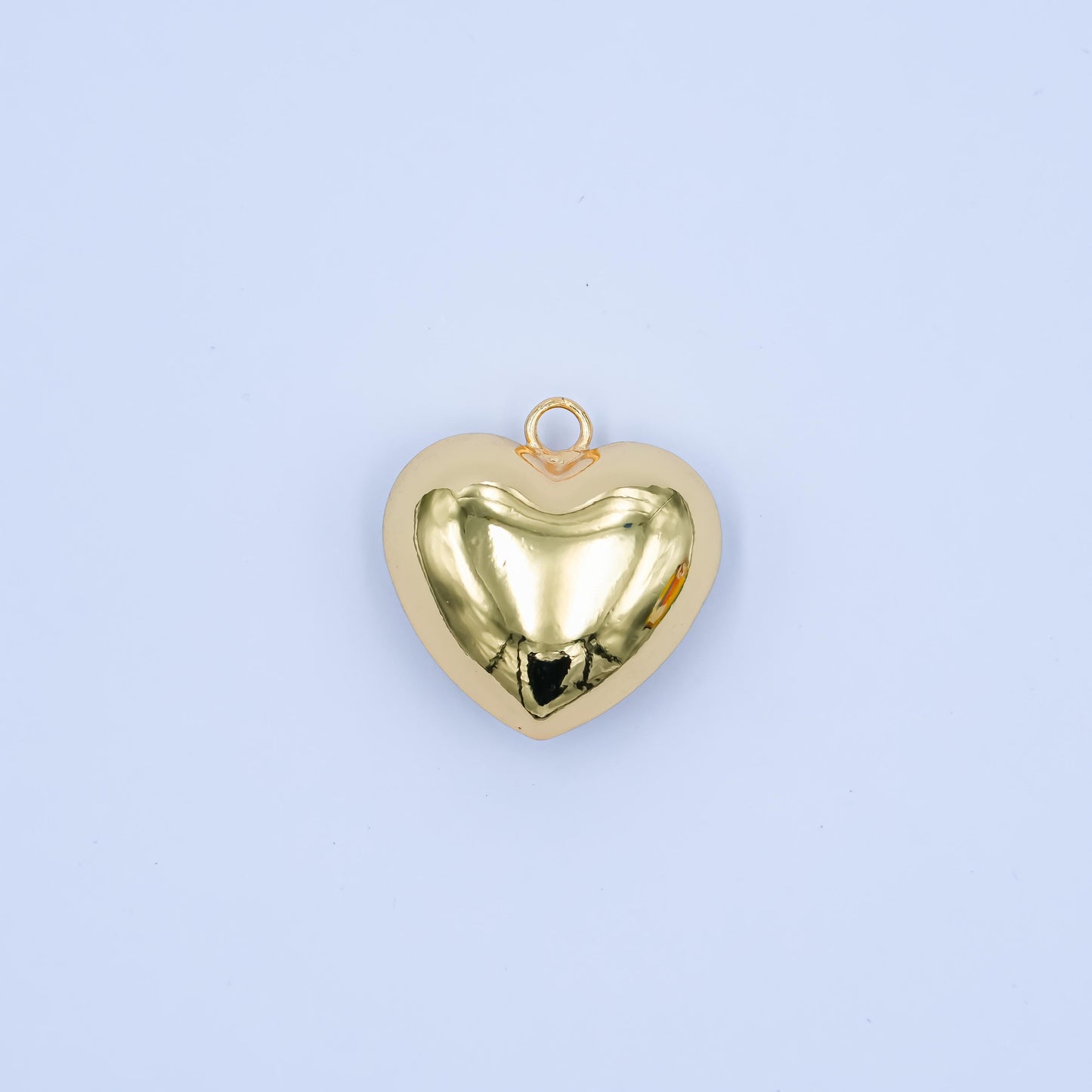 Mini gold Puffy heart charm Love pendant for necklace bracelet earring component M-180