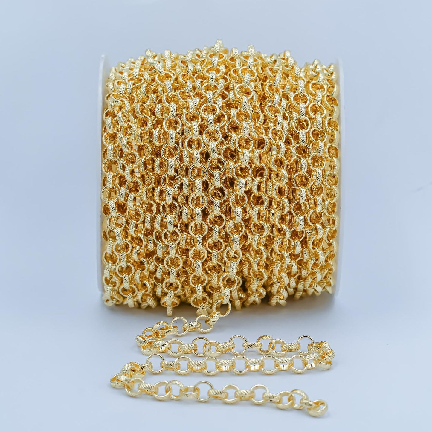 14k gold filled rolo cable chain by yard, gold filled cable rolo chain, wholesale bulk roll chain for jewelry making, thickness 1mm,roll-30