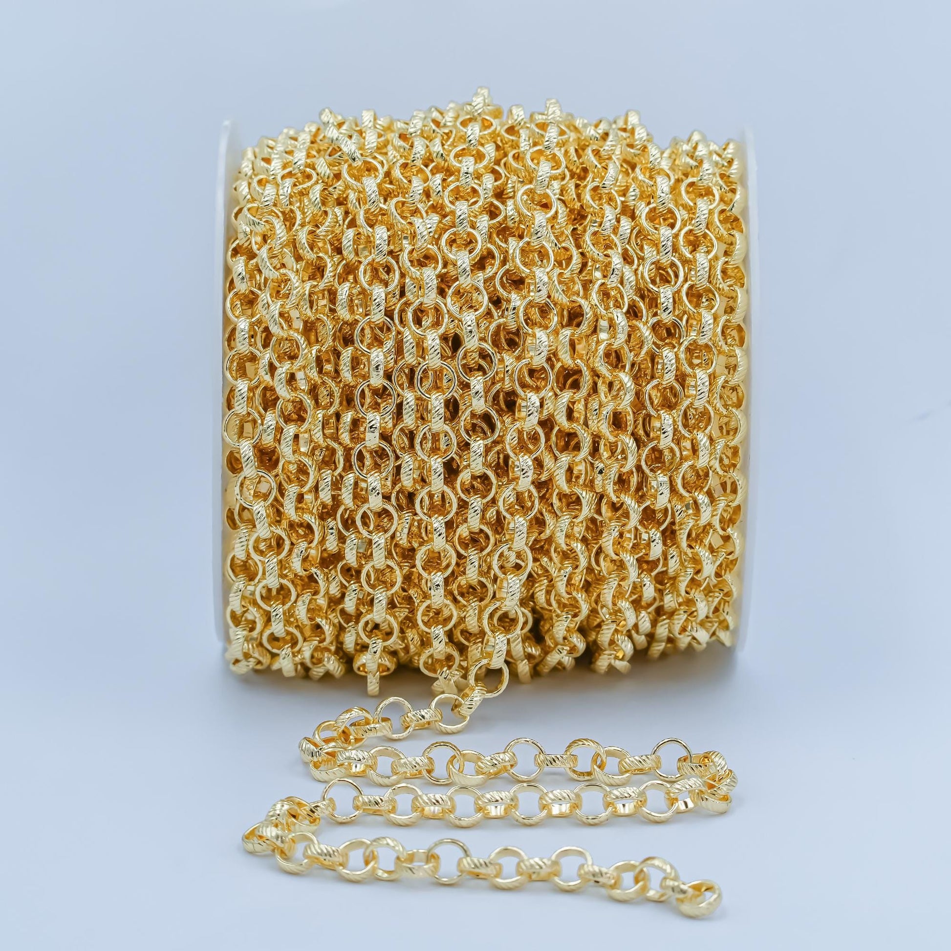 14k gold filled rolo cable chain by yard, gold filled cable rolo chain, wholesale bulk roll chain for jewelry making, thickness 1mm,roll-30