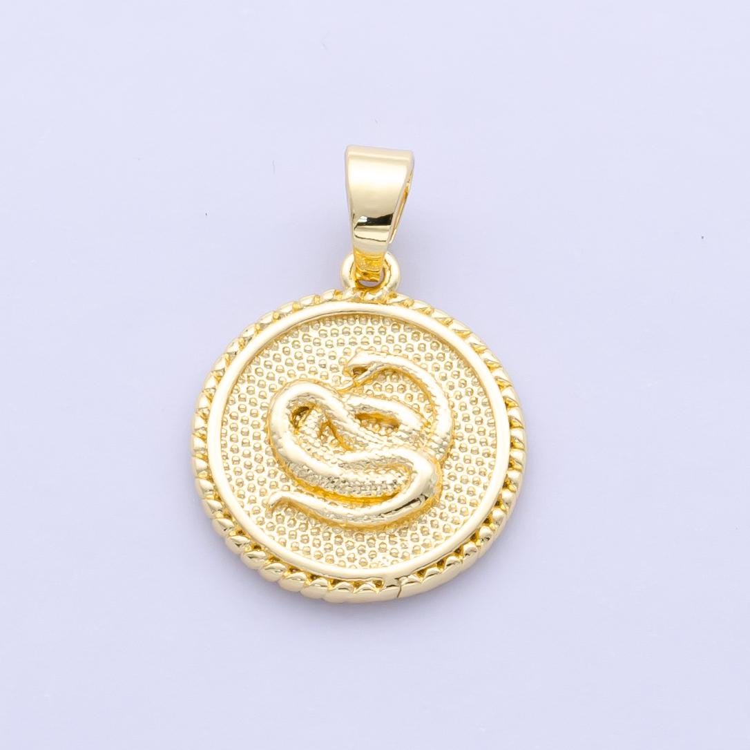 Dainty 24k Gold Filled Chinese Zodiac Charm 12 animal round coin Medallion Pendant for Bracelet Necklace Component Oriental Asian | A1319
