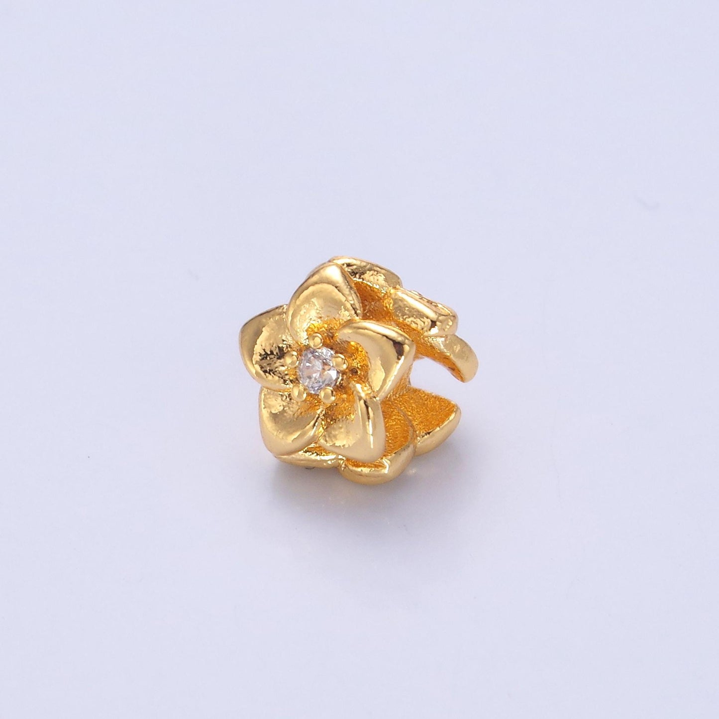 Mini Gold Flower Bead Spacer 24k gold filled bead spacer in gold or Silver b242