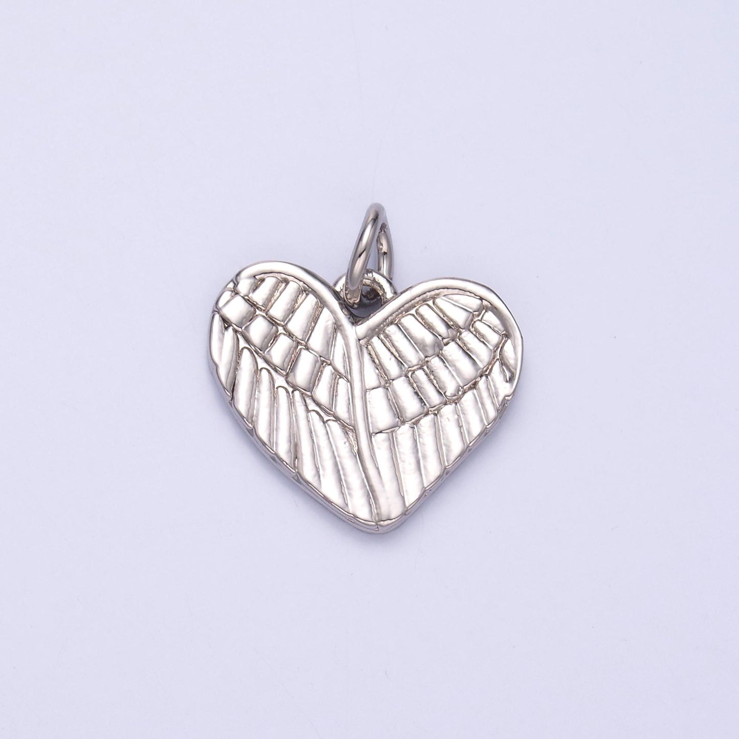 Mini gold angel wing charm heart guardian angel pendant C037