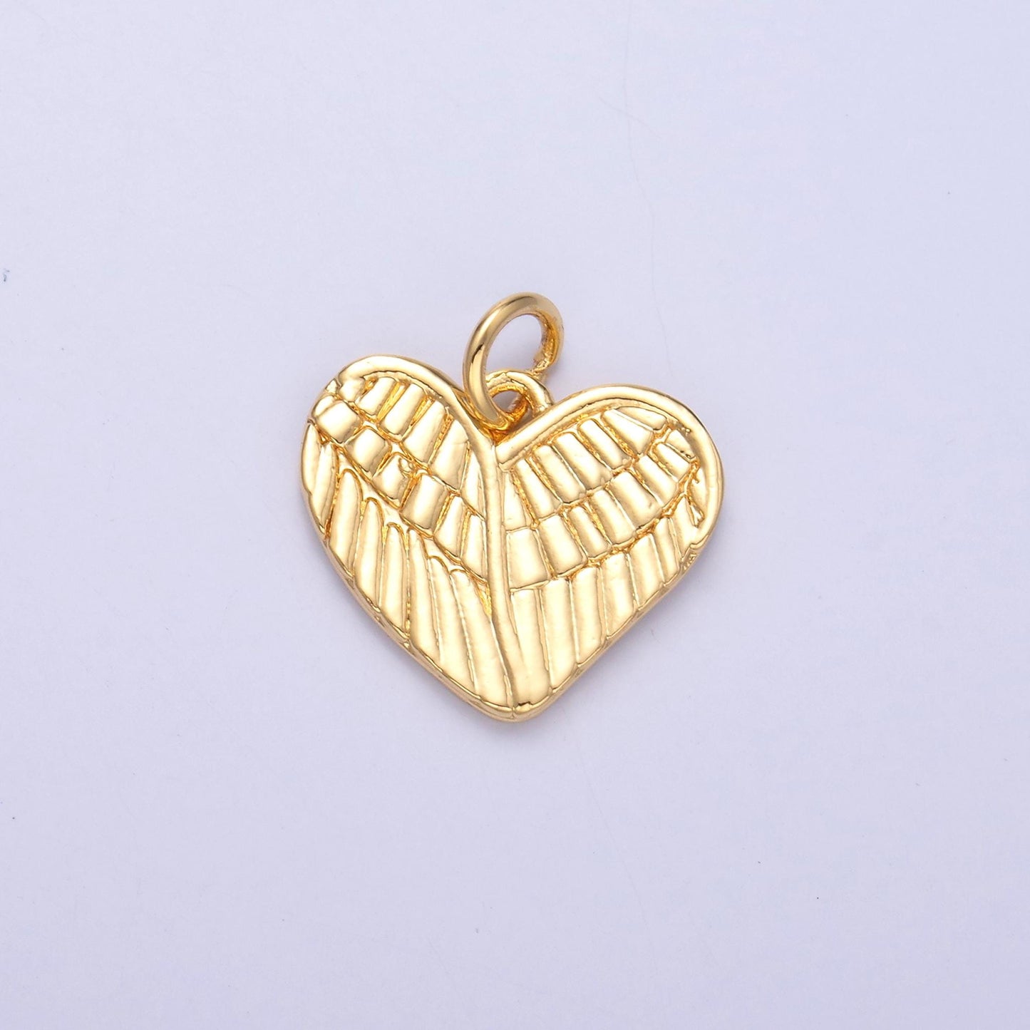 Mini gold angel wing charm heart guardian angel pendant C037