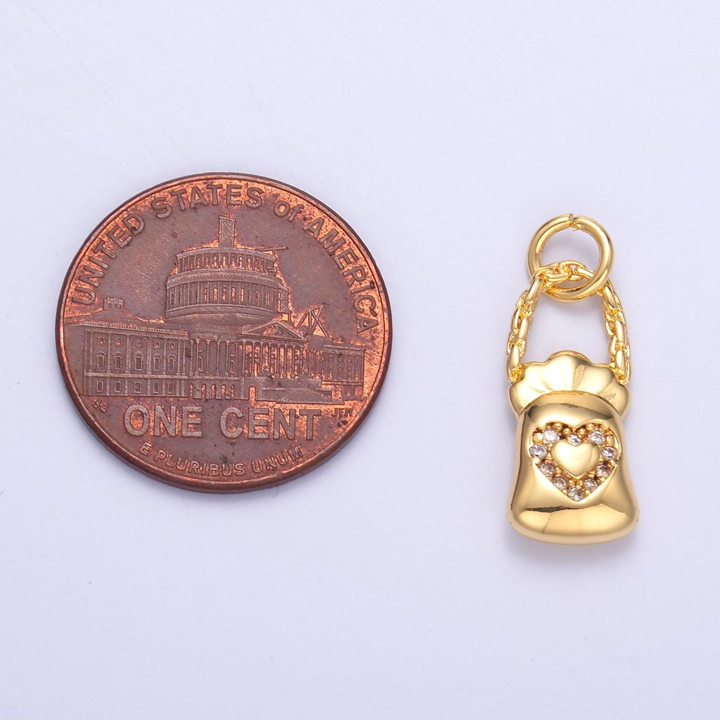 24k golf filled bag of love charm pendant for bracelet necklace charm Cute Jewelry C043