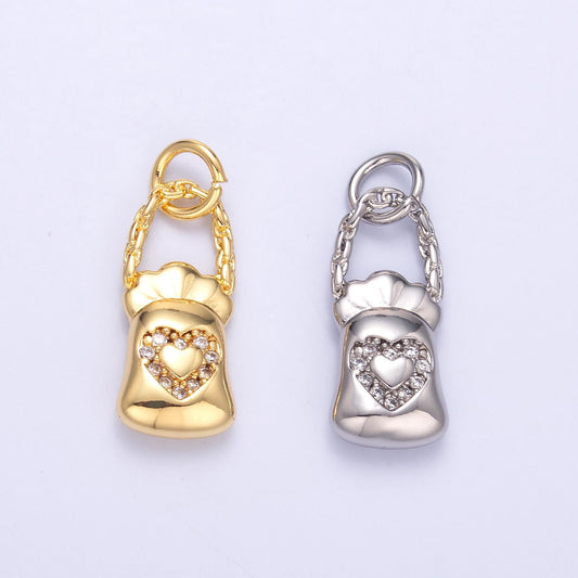 24k golf filled bag of love charm pendant for bracelet necklace charm Cute Jewelry C043