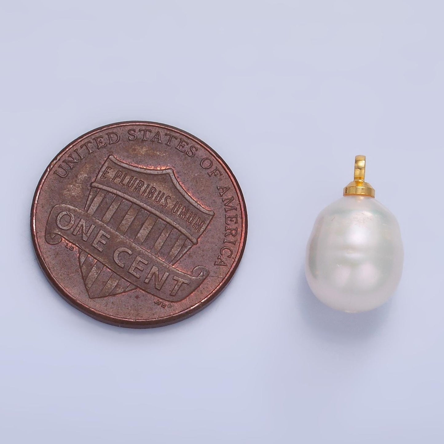 Tiny potato pearl charms white pearl drop pendants dainty charm necklace pendant 9mm pearl drop with bail P1940