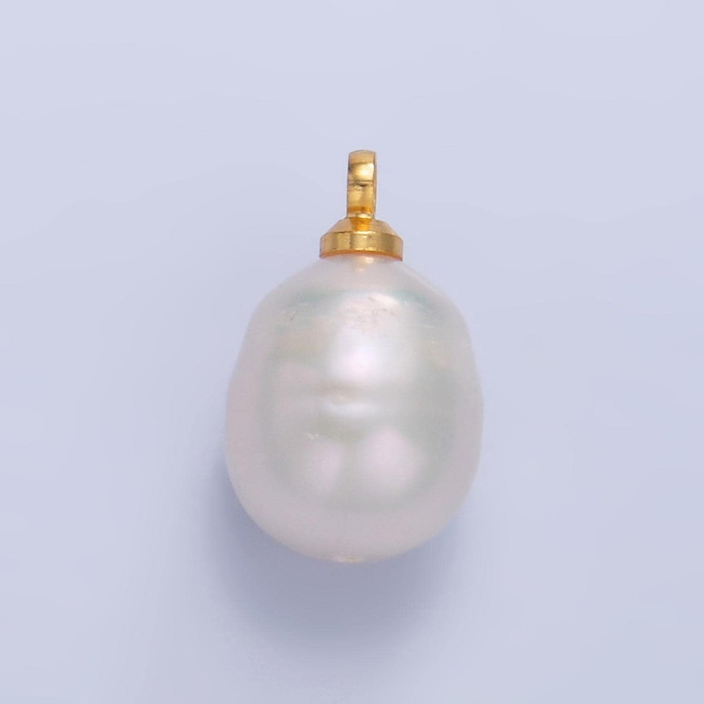 Tiny potato pearl charms white pearl drop pendants dainty charm necklace pendant 9mm pearl drop with bail P1940