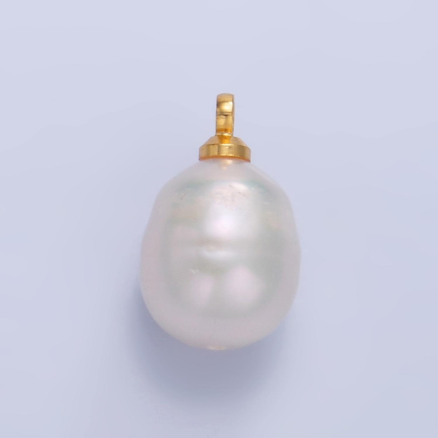 Tiny potato pearl charms white pearl drop pendants dainty charm necklace pendant 9mm pearl drop with bail P1940