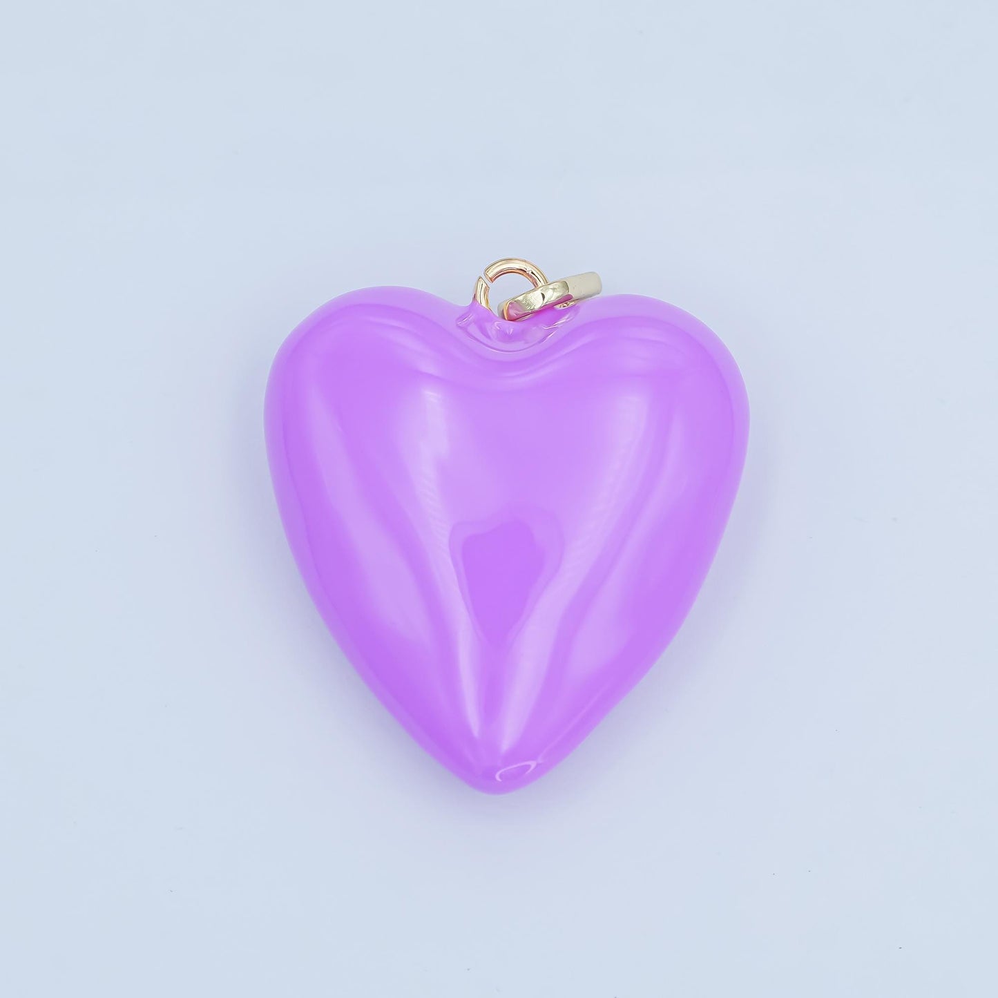 Puffy big Pastel Enamel Charm 18K Gold filled heart charm balloon pendant for statement jewelry making supply | AA-1497