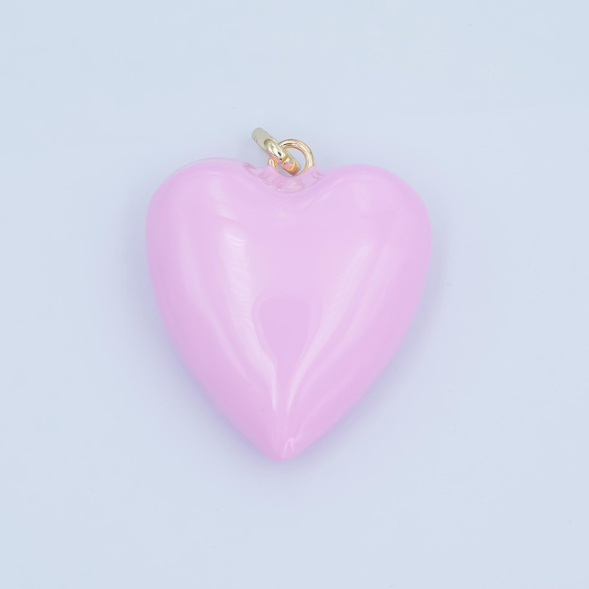 Puffy big Pastel Enamel Charm 18K Gold filled heart charm balloon pendant for statement jewelry making supply | AA-1497