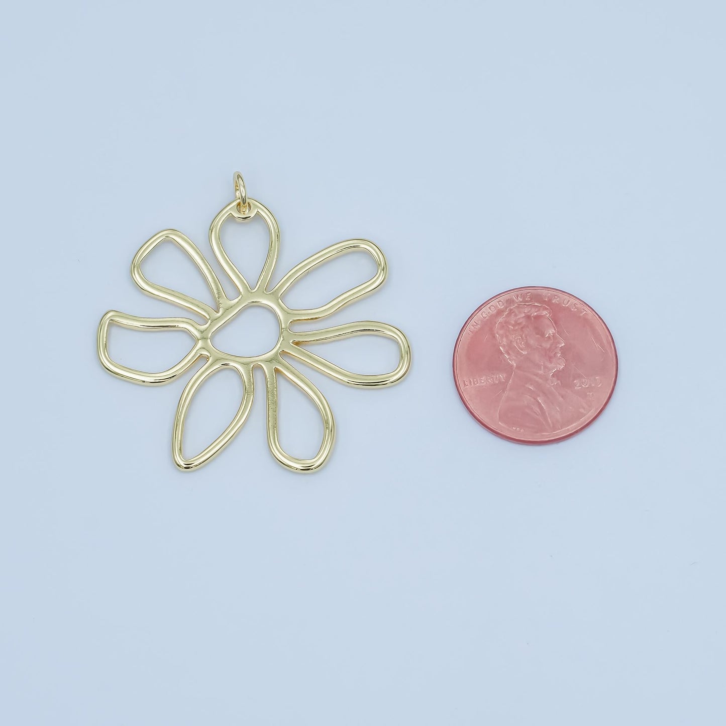 Dainty Gold open flower charms boho hippie floral charms summer trend spring jewelry supplies bracelet necklace earring supply C-054
