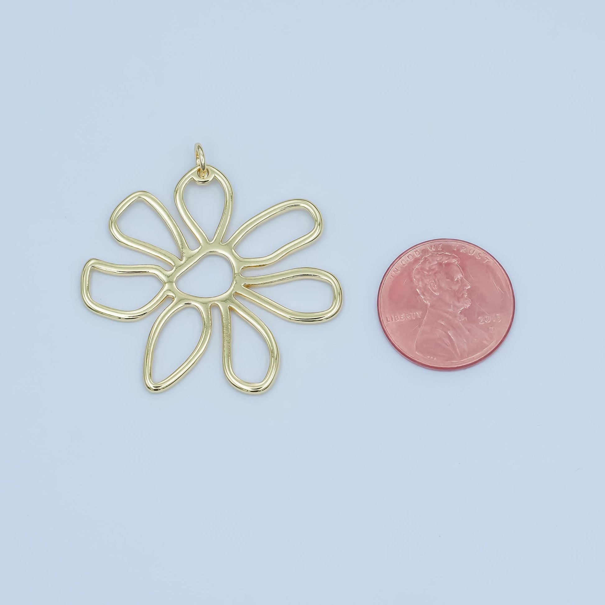 Dainty Gold open flower charms boho hippie floral charms summer trend spring jewelry supplies bracelet necklace earring supply C-054
