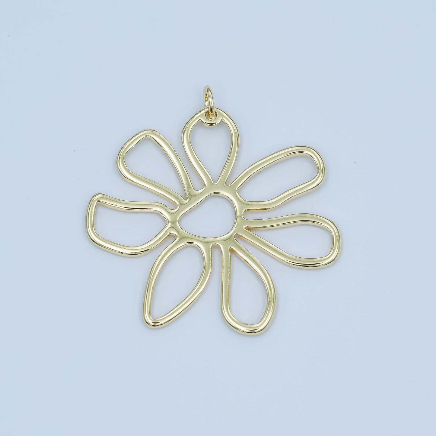 Dainty Gold open flower charms boho hippie floral charms summer trend spring jewelry supplies bracelet necklace earring supply C-054
