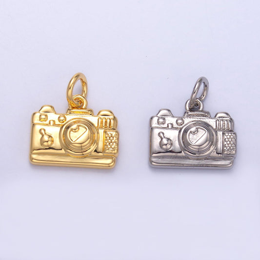 24k gold filled Mini camera Charm Silver photography pendant | N013